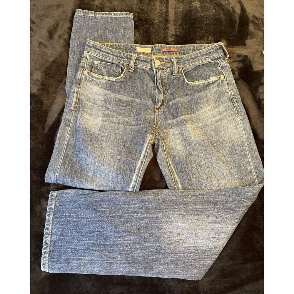 Pilcro Anthropologie Slim Boyfriend Crop Jeans Women’s 27 Blue Denim Distressed